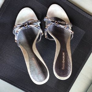 Enzo Angiolini Light turquoise beaded heels!